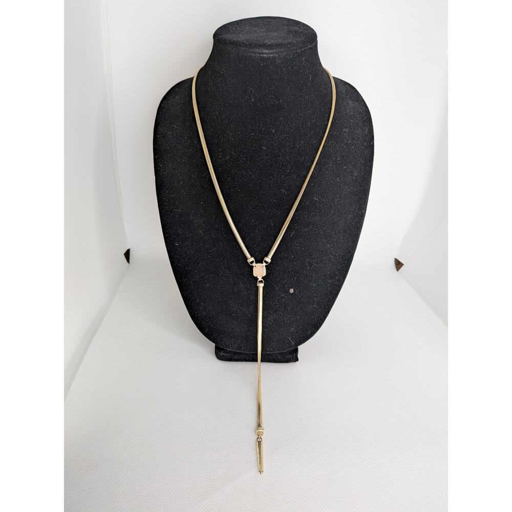 Kendra Scott Starla Y Necklace Gold With Druzy 24.5" Adjustable Lobster Clasp